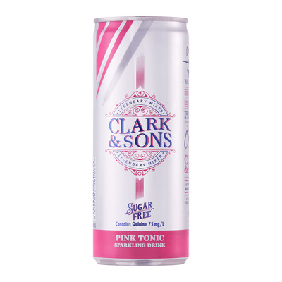 CLARK & SONS PINK TONIC SUGAR FREE 250ML CAN
