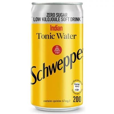SCHWEPPES TONIC WATER NO SUGAR 200ML CAN